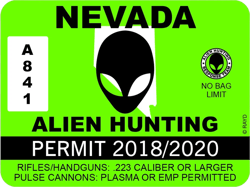 Nevada Alien Hunting Permit Sticker Self Adhesive Vinyl UFO NV - C1031
