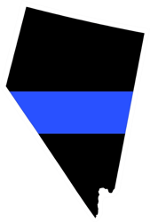 Nevada State Shaped The Thin Blue Line Sticker Self Adhesive Vinyl police NV - C3457