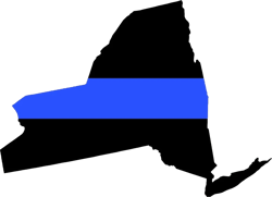 New York State Shaped The Thin Blue Line Sticker Self Adhesive Vinyl police support NY - C3466