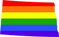 North Dakota State Shaped Gay Pride Rainbow Flag Sticker Self Adhesive Vinyl LGBT ND - C3151