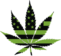 OD Green Flag Weed Marijuana Leaf Sticker Self Adhesive Vinyl 420 hemp USA US America - C3964