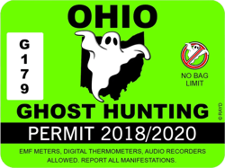 Ohio Ghost Hunting Permit Sticker Self Adhesive Vinyl Paranormal Hunter OH - C1088