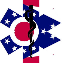 Ohio State Shaped EMT Flag Sticker Self Adhesive Vinyl EMS Paramedic OH - C4950