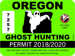 Oregon Ghost Hunting Permit Sticker Self Adhesive Vinyl Paranormal Hunter OR - C276