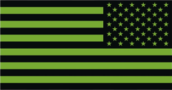 Reverse Subdued OD Green American Flag Sticker Self Adhesive Vinyl america usa - C969