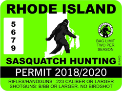 Rhode Island Sasquatch Hunting Permit Sticker Self Adhesive Vinyl Bigfoot 13igfo0T RI - C198