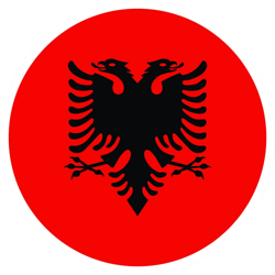 Round Albanian Flag Sticker Self Adhesive Vinyl Albania ALB AL - C1301