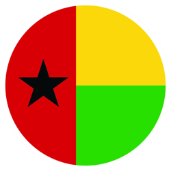 Round Guinea-Bissau Flag Sticker Self Adhesive Vinyl GNB GW - C1888