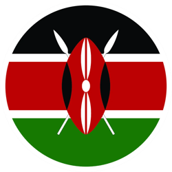Round Kenyan Flag Sticker Self Adhesive Vinyl Kenya KEN KE - C1972