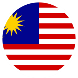 Round Malaysian Flag Sticker Self Adhesive Vinyl Malaysia MYS MY - C2066