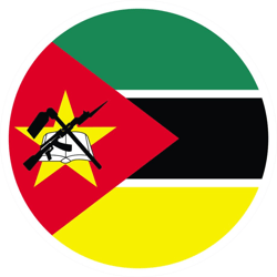 Round Mozambican Flag Sticker Self Adhesive Vinyl Mozambique MOZ - C2129
