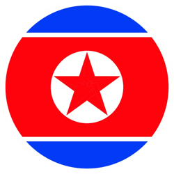 Round North Korean Flag Sticker Self Adhesive Vinyl North Korea KP - C2179