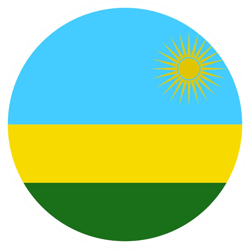 Round Rwandan Flag Sticker Self Adhesive Vinyl Rwanda RWA RW - C2252