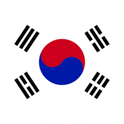 Round South Korean Flag Sticker Self Adhesive Vinyl South Korea KOR KR - C2178
