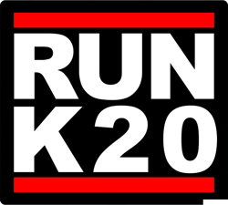 RUN K20 Sticker Self Adhesive Vinyl k20a k series jdm - C1277