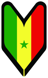 Senegalese Driver Badge Sticker Self Adhesive Vinyl wakaba leaf soshinoya Senegal SEN - C2264