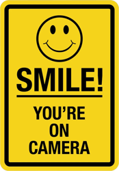 Smile Youre On Camera Sticker Self Adhesive Vinyl shop window cctv 2 C2801
