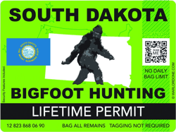 South Dakota Bigfoot Hunting Permit Sticker Self Adhesive Vinyl Sasquatch Lifetime - C3311