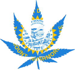 South Dakota Flag Weed Marijuana Leaf Sticker Self Adhesive Vinyl 420 hemp - C3361