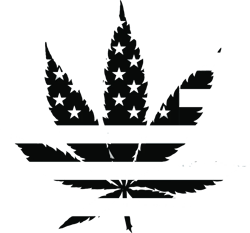 Subdued American Flag Weed Marijuana Leaf Sticker Self Adhesive Vinyl 420 hemp America - C3961
