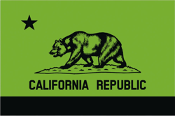 Subdued OD Green California Flag Sticker Self Adhesive Vinyl republic - C2608