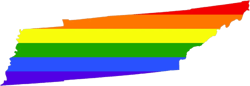 Tennessee State Shaped Gay Pride Rainbow Flag Sticker Self Adhesive Vinyl LGBT TN - C3159