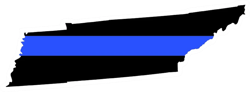 Tennessee State Shaped The Thin Blue Line Sticker Self Adhesive Vinyl police TN - C3485