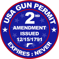 USA Gun Permit 2nd Amendment Sticker Self Adhesive Vinyl 2a gun rights - C4051