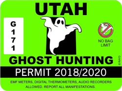 Utah Ghost Hunting Permit Sticker Self Adhesive Vinyl Paranormal Hunter UT - C1097