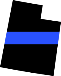 Utah State Shaped The Thin Blue Line Sticker Self Adhesive Vinyl police support UT V2 - C3490