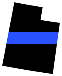 Utah State Shaped The Thin Blue Line Sticker Self Adhesive Vinyl police UT - C3489