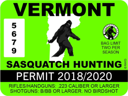Vermont Sasquatch Hunting Permit Sticker Self Adhesive Vinyl Bigfoot 13igfo0T VT - C244
