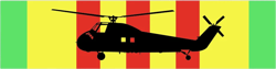 Vietnam Service Ribbon with H-34 Choctaw Helicopter Sticker Self Adhesive Vinyl - C1270