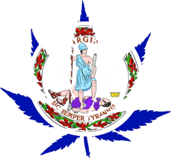 Virginia Flag Weed Marijuana Leaf Sticker Self Adhesive Vinyl 420 hemp - C3366