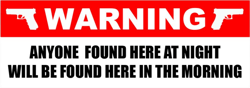 Warning Anyone Found Here At Night Sticker Self Adhesive Vinyl Home Protection - C268