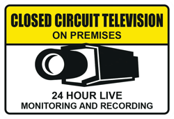 Warning CCTV Closed Circuit Television Sticker Self Adhesive Vinyl security surveillance - C721