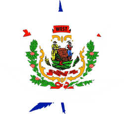 West Virginia Flag Weed Marijuana Leaf Sticker Self Adhesive Vinyl 420 hemp - C3368