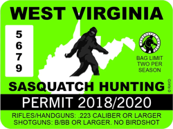 West Virginia Sasquatch Hunting Permit Sticker Self Adhesive Vinyl Bigfoot 13igfo0T WV - C207
