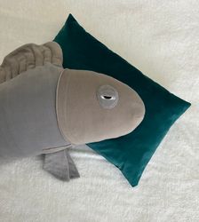 Handmade huggable toy beautiful gift for all Large cute pillow Stuffed decoration plushie fish Original hug body pillow