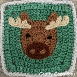 Moose Granny Square Crochet Pattern