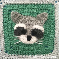 Raccoon Granny Square Crochet Pattern