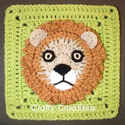 Lion Granny Square Crochet Pattern