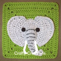Elephant Granny Square Crochet Pattern