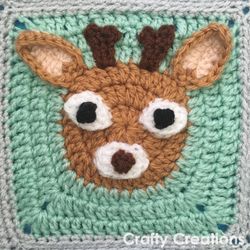 Deer Granny Square Crochet Pattern