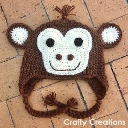 Monkey Beanie Crochet Pattern