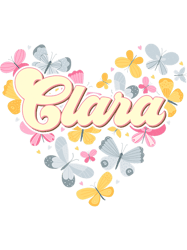 Clara Retro Vintage Butterfly First Name