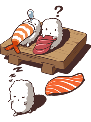 Funny Japanese Nigiri Sushi Sleepwalking