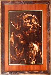 Black Labrador retriever portrait framed wall art decor mosaic wood panel ready to hang home boho wood decor ready