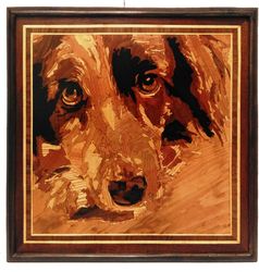 Collie Dog portrait inlay framed mosaic wood panel ready to hang home wall decor boho art wood decor ready to hang eco