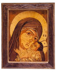 Virgin Mary Ephesus Corsun Greec Orthodox Byzantine Christian God Mother Wood Icon Home Decor Wall wood mosaic religious